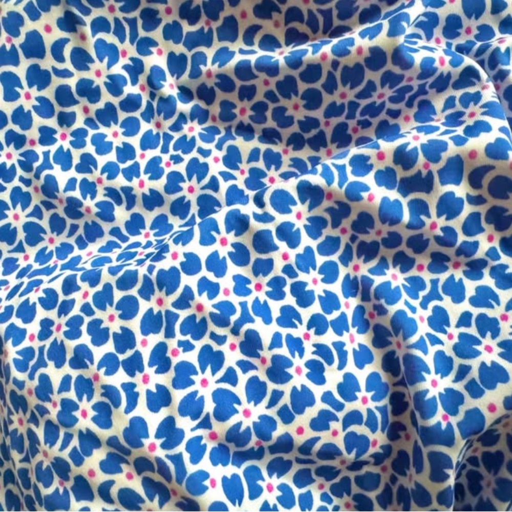J. Crew Factory Blue and Tan One-Piece Swimsuit with Ruching - Picture 2 of 2